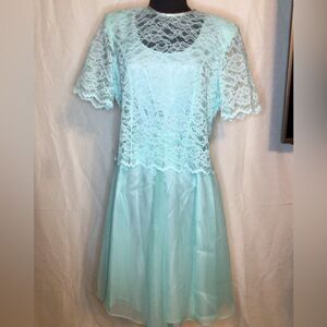 Serben Teal lace dress